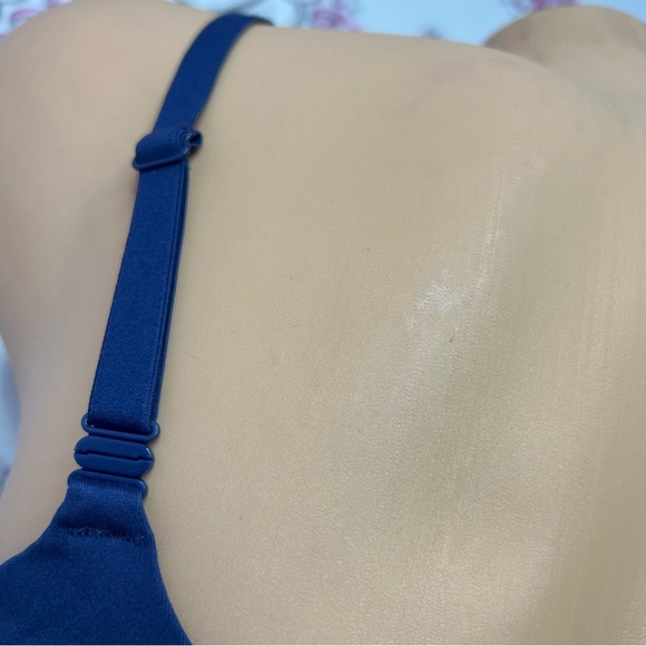 Victoria secret bra blue lace floral with ribbon charm soft sexy lounge Demi - Picture 4 of 6